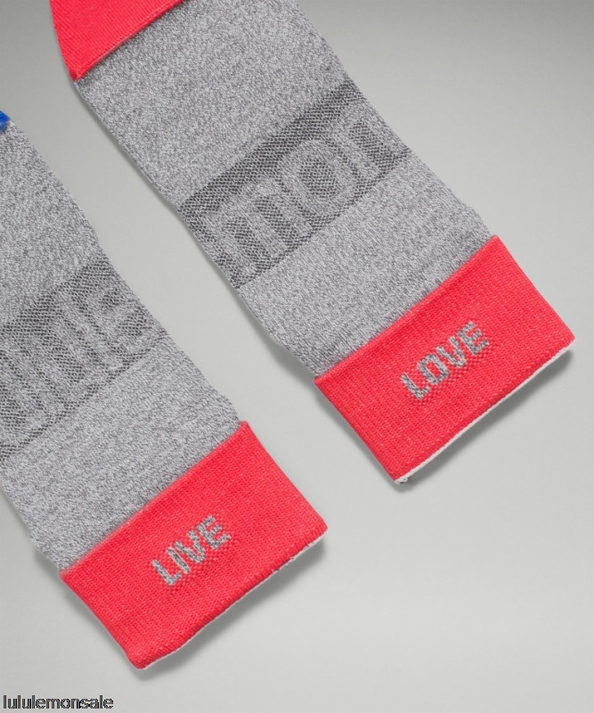 Lululemon Damen DELULU438 | Daily Stride Mid-crew Socke Rainbow Grau Meliert